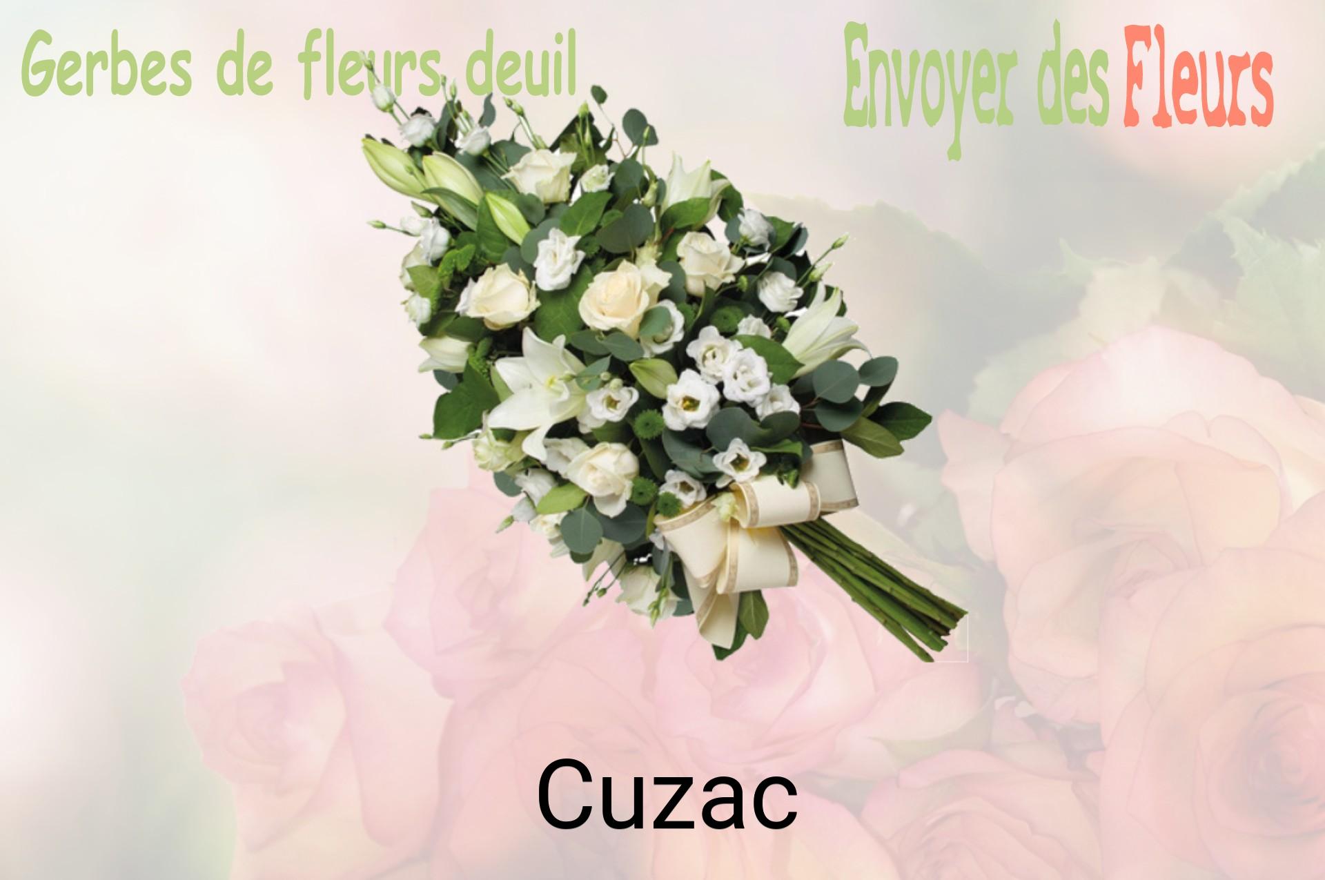 Gerbe de fleurs de deuil livrée à Cuzac